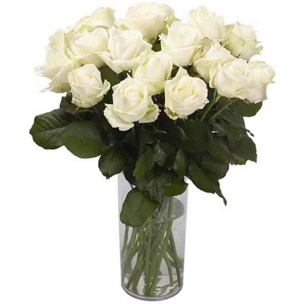 Roses blanches de condoléances à l'unité en livraison Dans Nos Coeurs