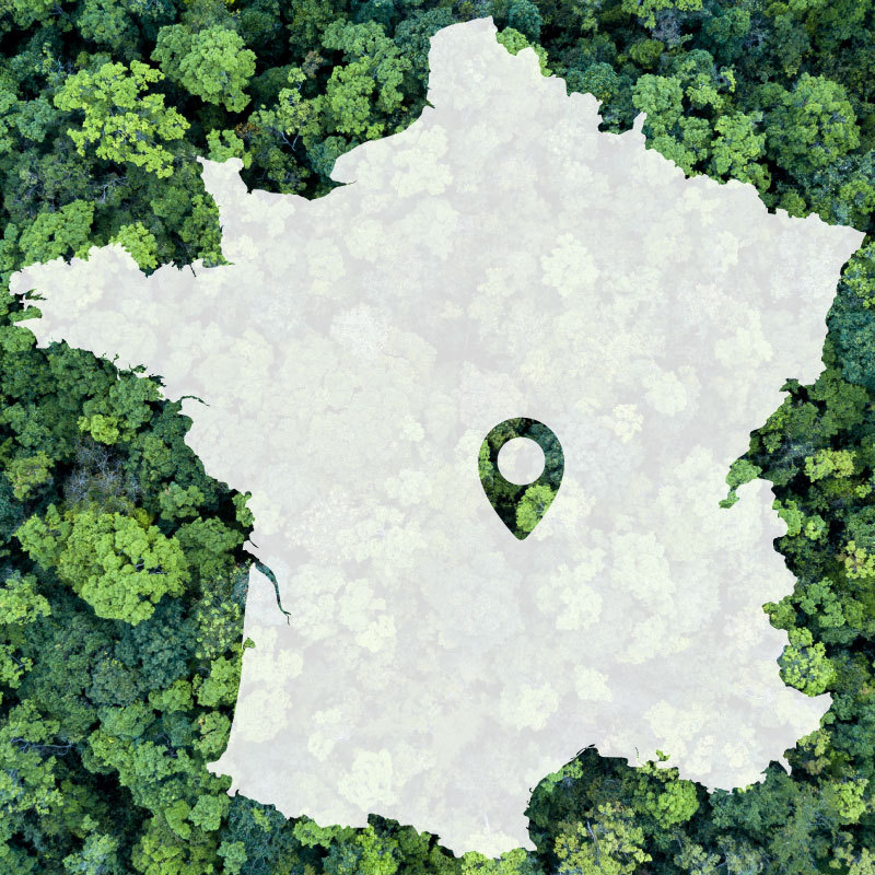 Parcelle de plantation des arbres Hommage sur une carte